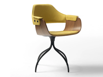 SHOWTIME - Swivel upholstered chair with armrests by BD Barcelona Design - view 2